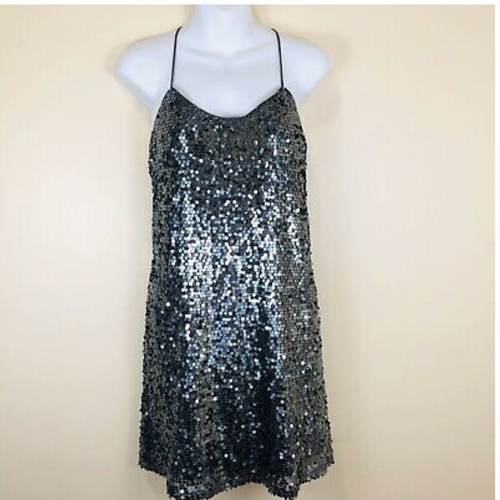 Gray/Silver Express Sequin Mini Dress Size XS